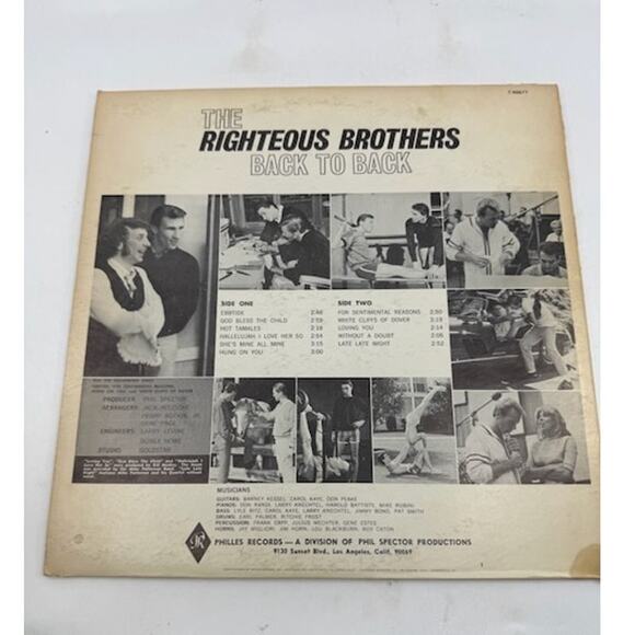 The Righteous Brothers – Back To Back Vinyl Record Album - Picture 2 of 5